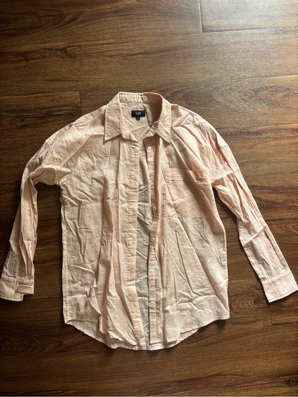 Casual Button-Down Shirt - Light Peach